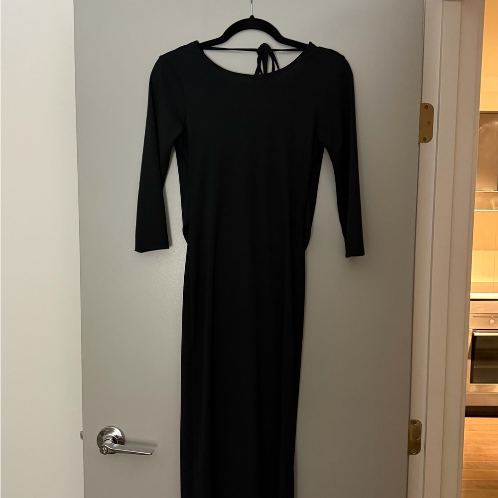ASOS black open back dress